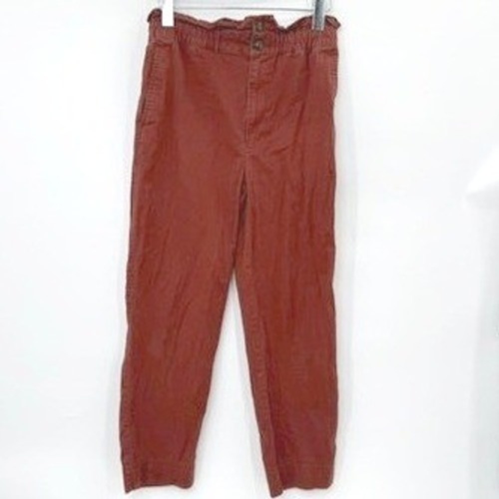 Madewell Paperbag Pants Womens 2 Rust Red Casual Tapered Boho Indie Earthy Fall